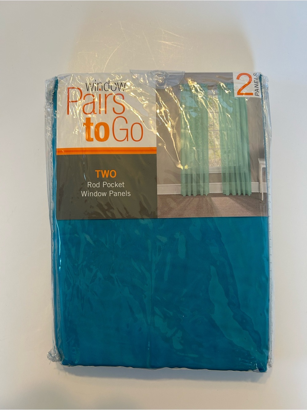 Teal Rod Pocket Window Curtains - Set of 2